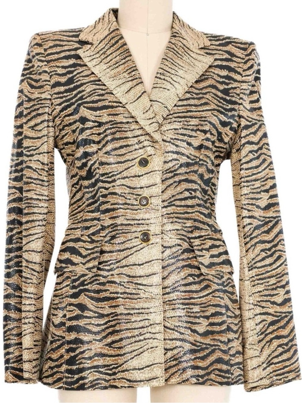Vintage Escada Leopard Leather Jacket